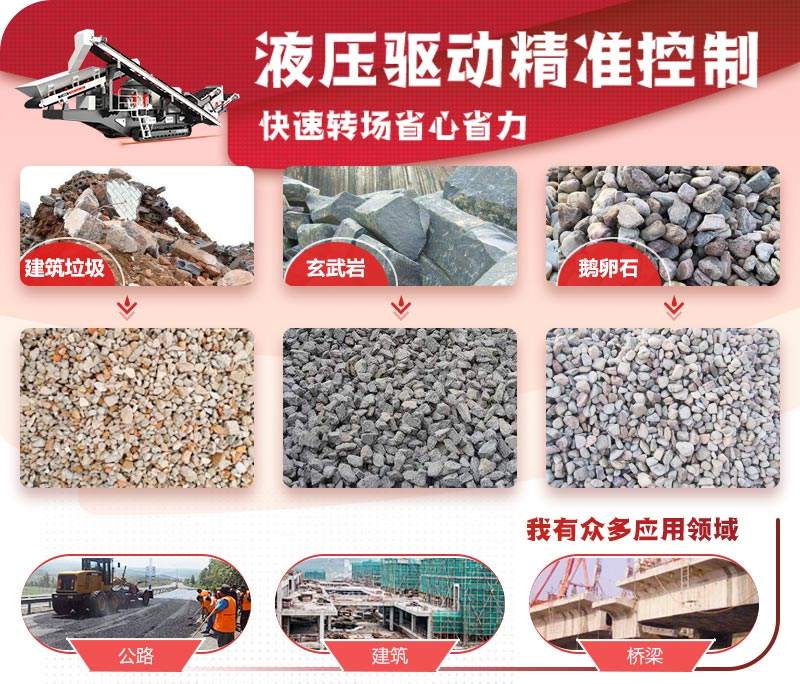 時產200噸可移動履帶式碎石機應用 時產200噸可移動履帶式碎石機應用