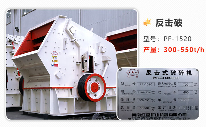 1520反擊式破碎機參數 1520反擊式破碎機參數